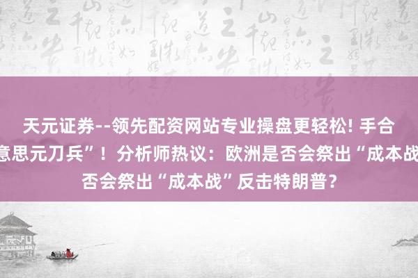 天元证券--领先配资网站专业操盘更轻松! 手合手“10万亿好意思元刀兵”！分析师热议：欧洲是否会祭出“成本战”反击特朗普？